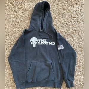 Forged pullover medium hoodie with front pocket.